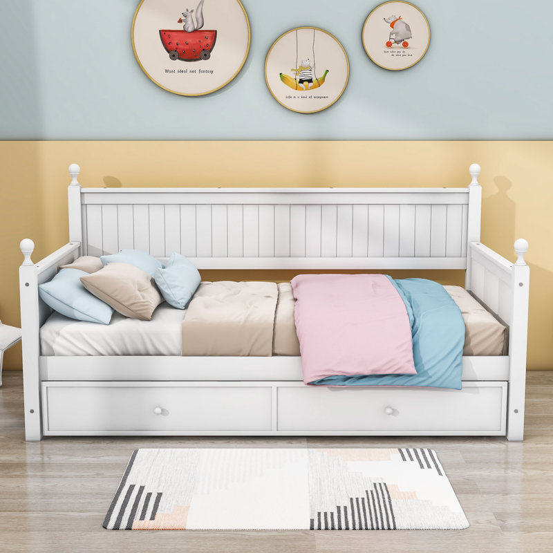 Crickett Twin Size Daybed with Trundle, White