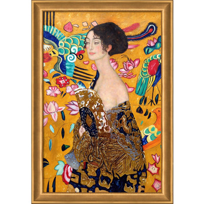 «Signora con Ventaglio» par Gustav Klimt, reproduction d'art sur toile
