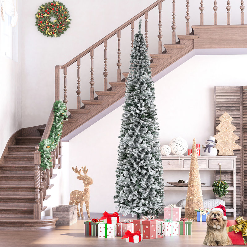 Arbre artificiel de 9 pi de hauteur avec construction portative réaliste neige de Noël