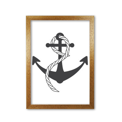 Anchor And Rope Textual Art Print By Pixy Paper by Pixy Paper - Single Picture Frame Print