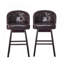 Tabouret de bar pivotant à 360 degrés avec garniture cloutée (ensemble de 2)