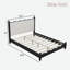 Lit plateforme en bois avec tête de lit tapissier festonnée-463960918-463960919