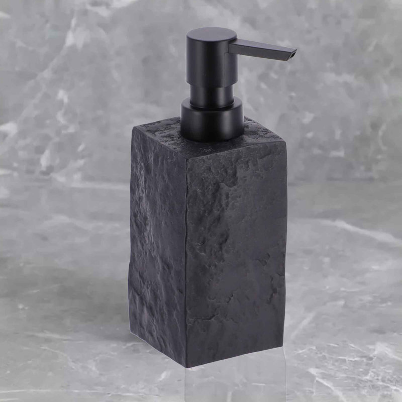 Black Stone Effect Resin Hand Soap and Lotion Dispenser