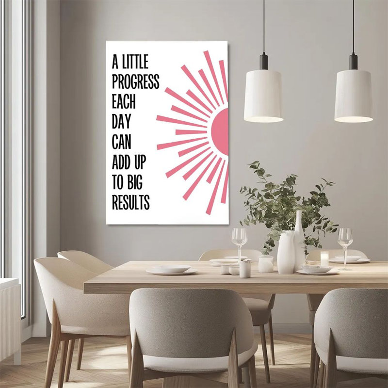 Art en toile sur toile, "Progrès quotidien", lumière du jour, impression d'art moderne sur toile de style minimaliste moderne, cadeau idéal, prêt à accrocher