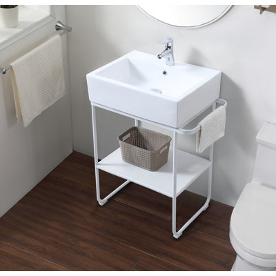 Tyshianna 25.5'' Single Bathroom Vanity with Ceramic Top