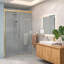 Porte de douche coulissante simple en verre trempé doré de 8 mm, 122 cm x 193 cm, avec cadre en acier inoxydable 304