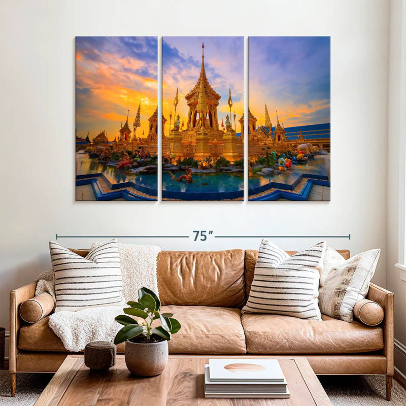 Lilie Golden Royal Crematorium Thailand, 42" H x 65" W