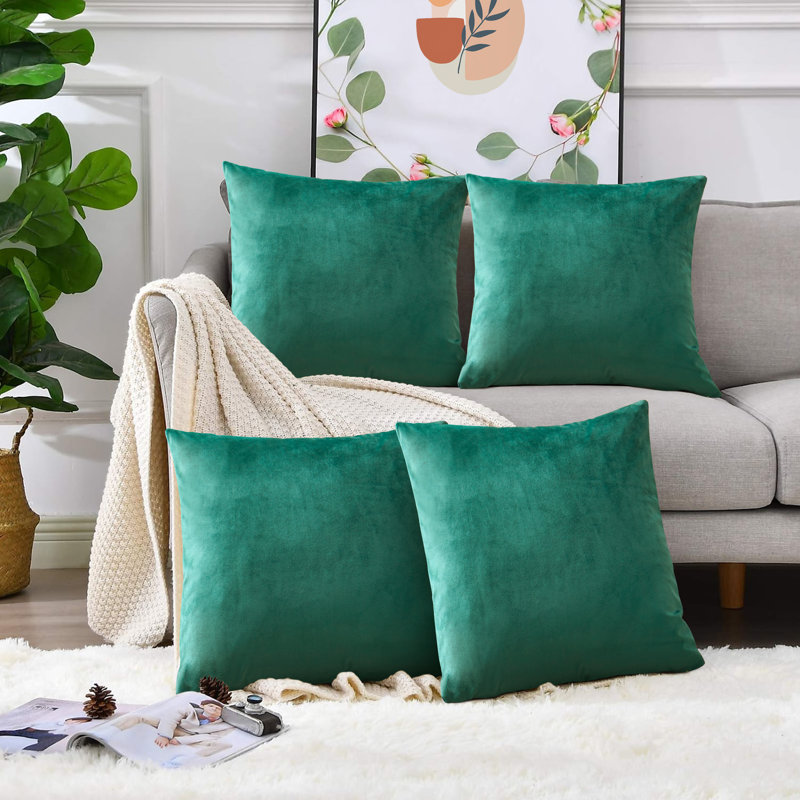 Eva-Sophia Square Cushion, Dark Green