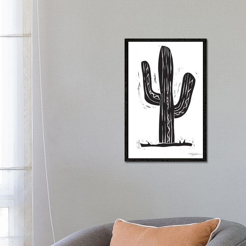 Modern Cactus by Statement Goods - Gallery-Wrapped Canvas Giclée on Canvas, 66.04 cm H x 45.72 cm W, Black Framed