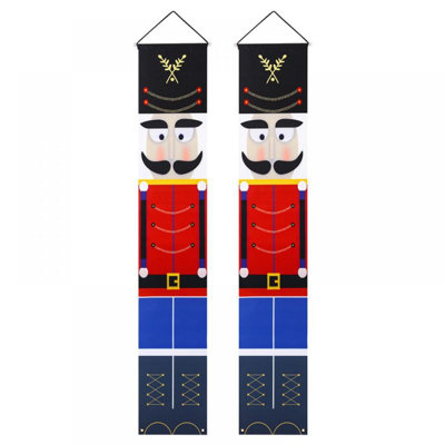 Bannières, Bannières de casse-noisette, Soldat de casse-noisette, Rideau de porte, Rideau de porte de Noël, Décorations d'extérieur de Noël, Décorations d'intérieur de Noël