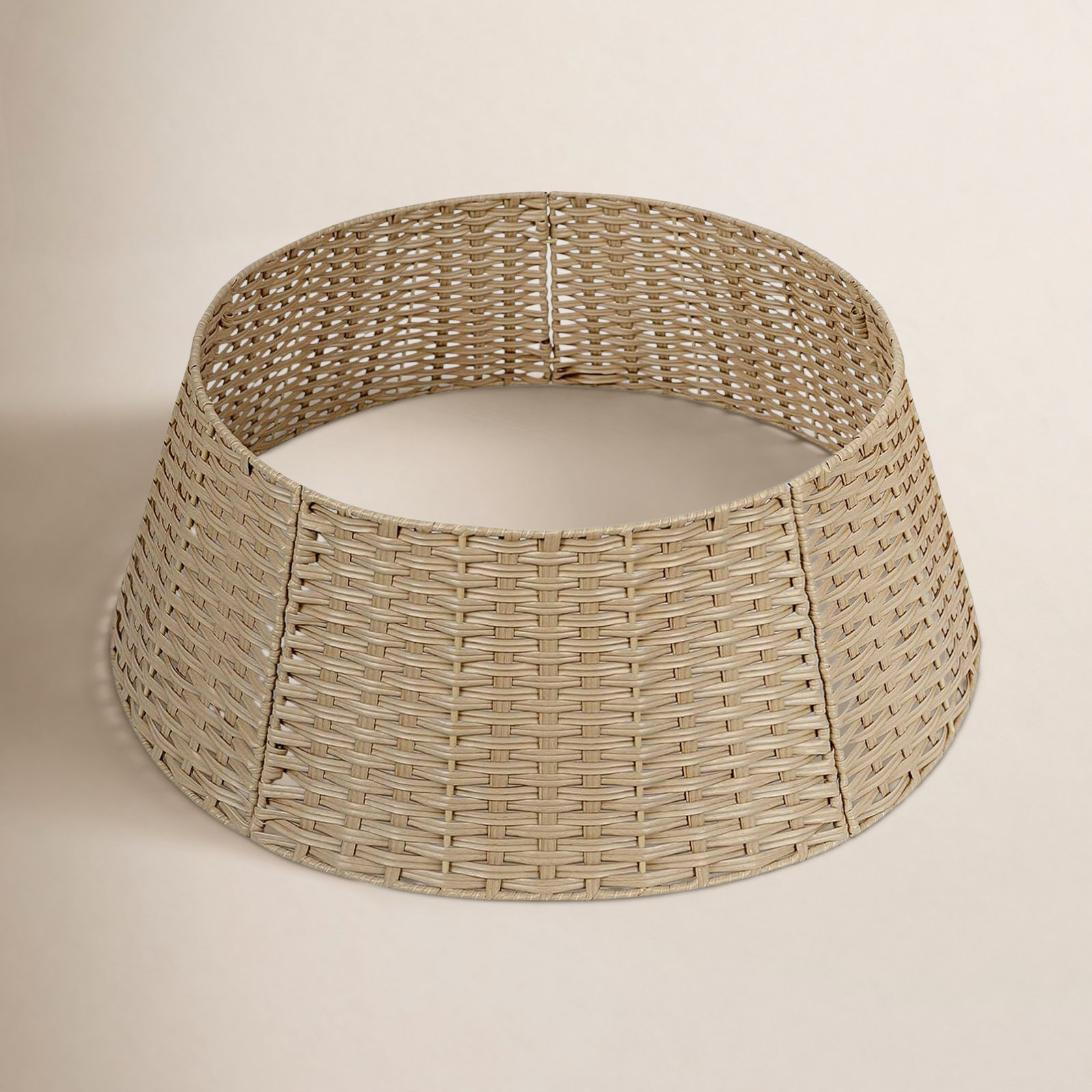 Handcrafted Wicker Tree Collar, Light Brown, 11.69" W