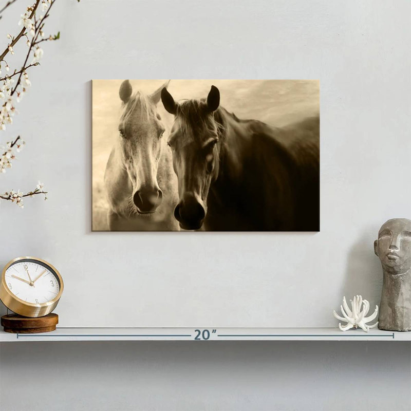 Brampt Sepia Horses, 8" H x 12" W