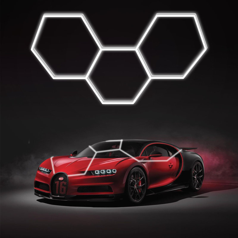 16 lumières de garage hexagonales à DEL
