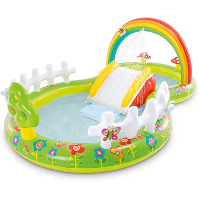 Intex 57154EP Colorful Inflatable My Garden Water Filled Play Center with Slide