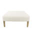 Table basse avec repose-pieds Dan, bois brun, polyester crème 36 pouces