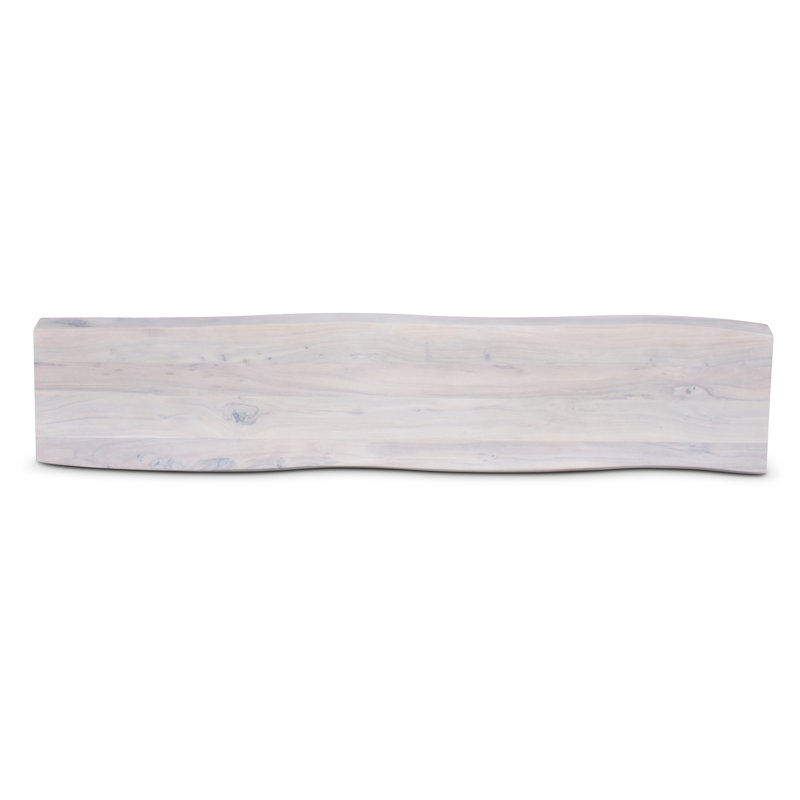 Modern Brazilian Bello Bench, White Wash, 18" H x 102" W x 15" D