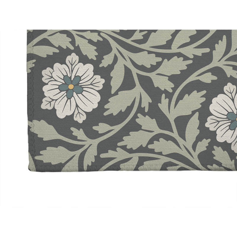 Gracey Decorative Non-Slip Outdoor Are Rug, Charcoal, Runner 2'6" x 8'