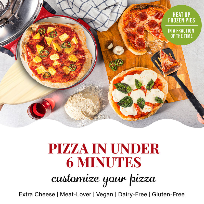 Four à pizza électrique intérieur / extérieur Granitestone Piezano, Rouge