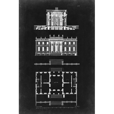 Graphic Building And Plan IV - Wrapped Canvas Print