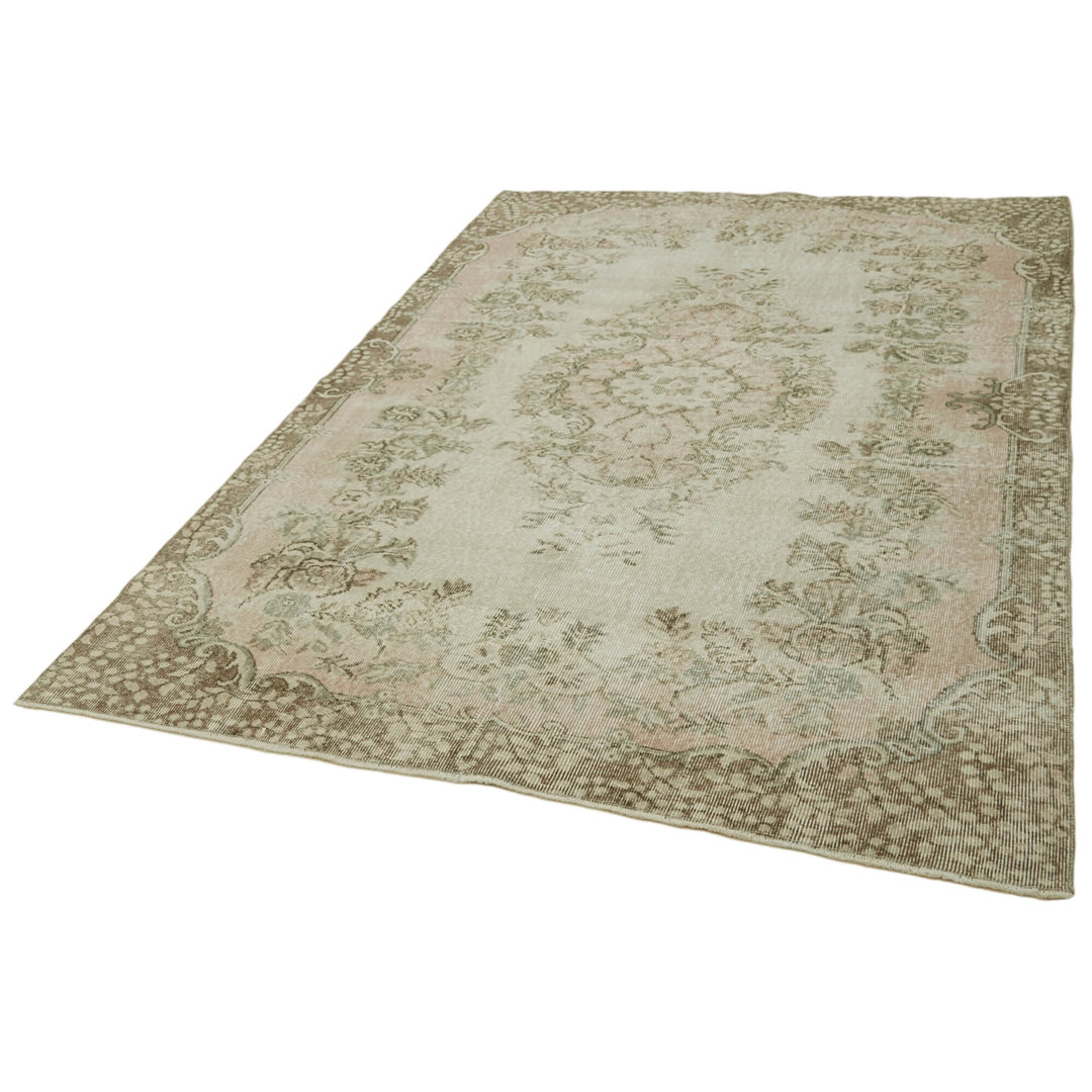 Vintage Beige Vintage Wool Handmade Area Rug