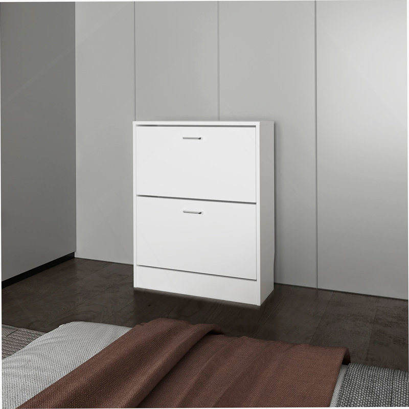 Range-chaussures avec 2 portes basculantes, White