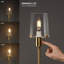 Lampe sur pied à DEL à intensité variable avec abat-jour en verre transparent, éclairage à commande tactile, 66,5 po, parfaite pour le dîner, le salon et la chambre à coucher-687859999