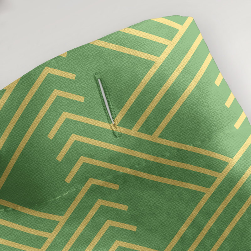 Rideau de douche simple Classic Zig Zag, Vert / Jaune