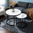 Modern Nesting Round Coffee Table Set of 2, Space-Saving MDF & Metal Accent Table, Easy Assembly Versatile Side Table for Living Room-391039901