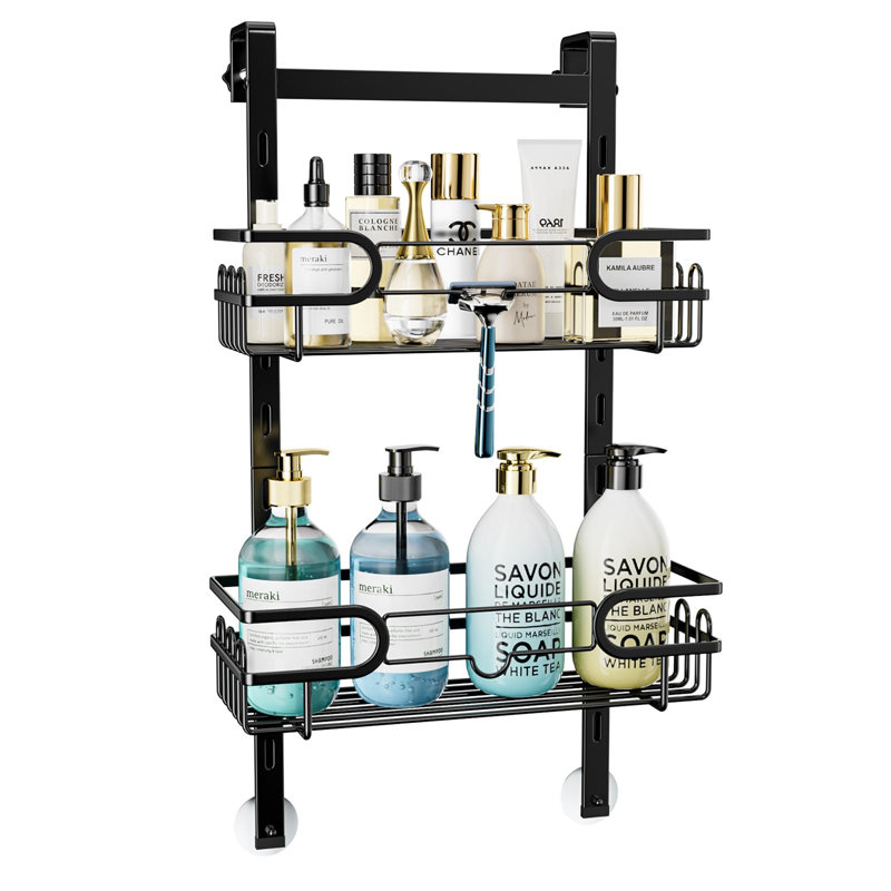 Nellianne Stainless Steel Shower Caddy, Satin Black, 55cm H x 32cm W x 12cm D