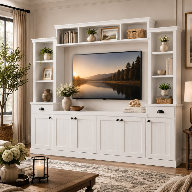 Adnel Entertainment Center for TVs up to 75", White
