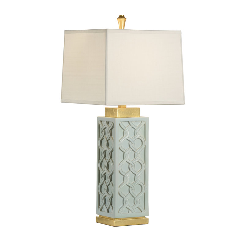 Ceramic Table Lamp, Mint Glaze