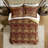 4 Piece Comforter Brown For Queen Bed - Chenille Front, Solid Dyed Back, Supportive Wadding Piece, , Brown, Bed, Soft Satin