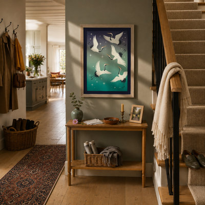 Flight of the Cranes Coastal - Framed Print