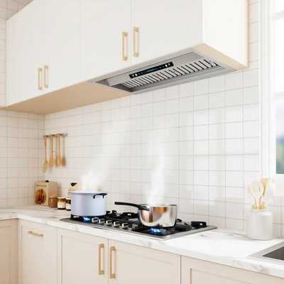 Hotte encastrable 42 pouces 400 CFM en acier inoxydable avec lumières DEL et contrôle des mouvements