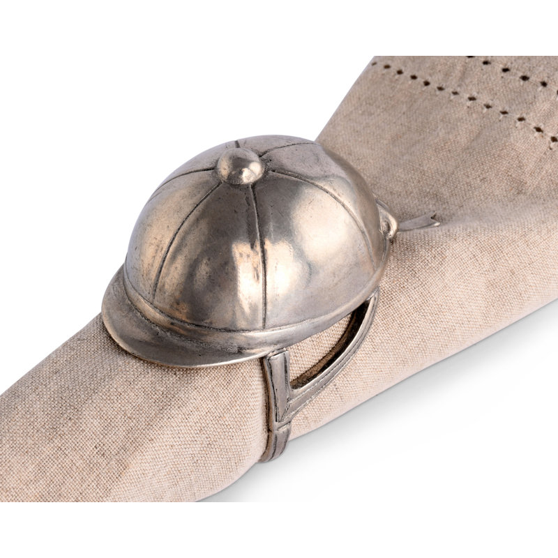 Equestrian Pewter English Horse Riding Hat Napkin Ring