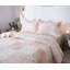 Ensemble de courtepointe réversible en microfibre rose / blanc cassé -29581763