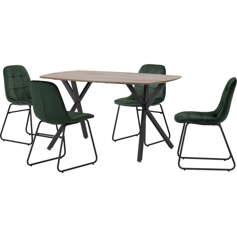 Bardin 4 - Person Dining Set, Emerald Green