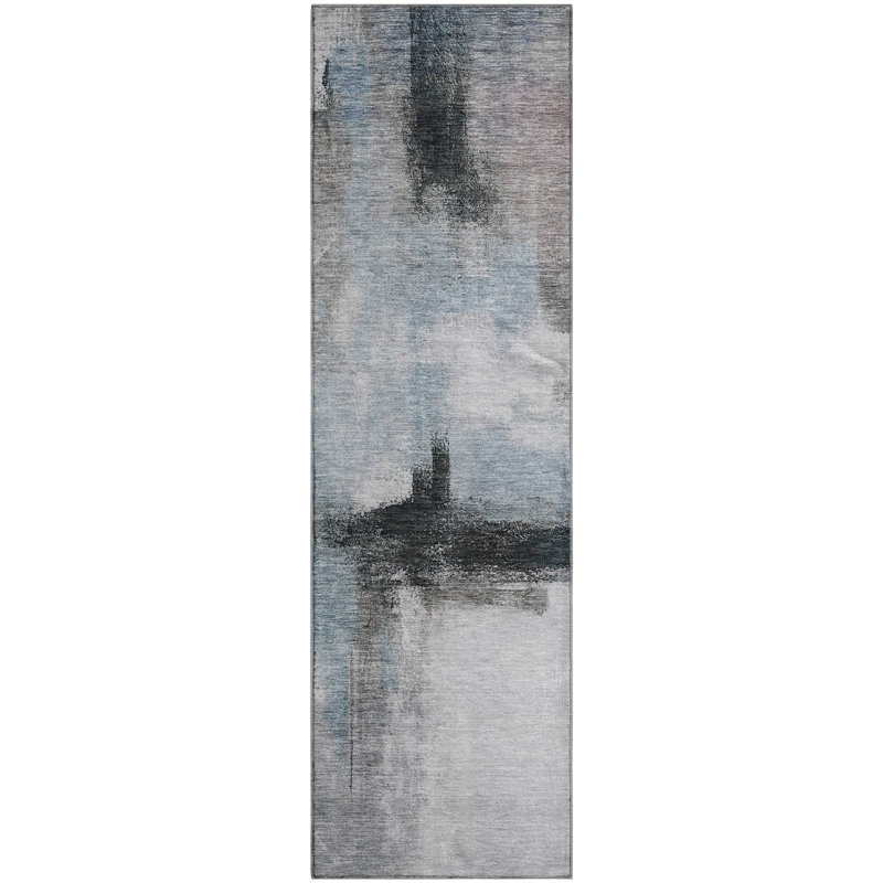 Premium Machine Washable Wayne AMF1097 Modern Rug, Runner 2'3" x 7'6"