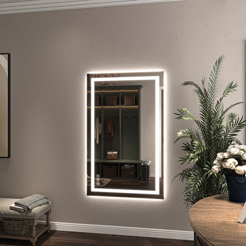 Miroir rectangulaire à DEL, Rectangle, 40 po x 48 po