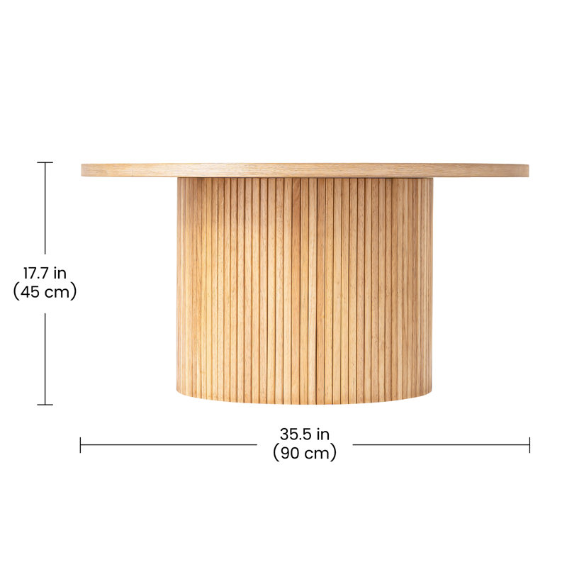 Solid Coffee Table Side Table Set, Natural