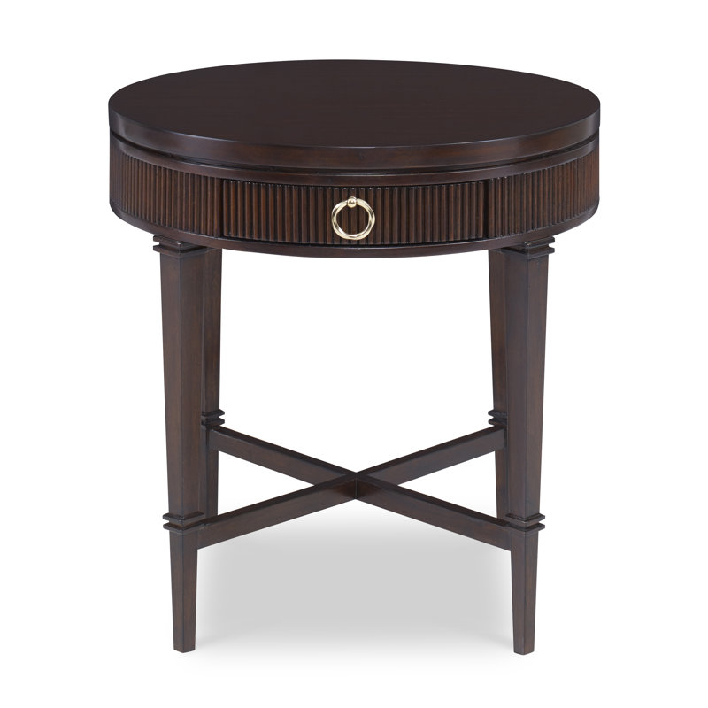 Solid Wood End Table with Storage
