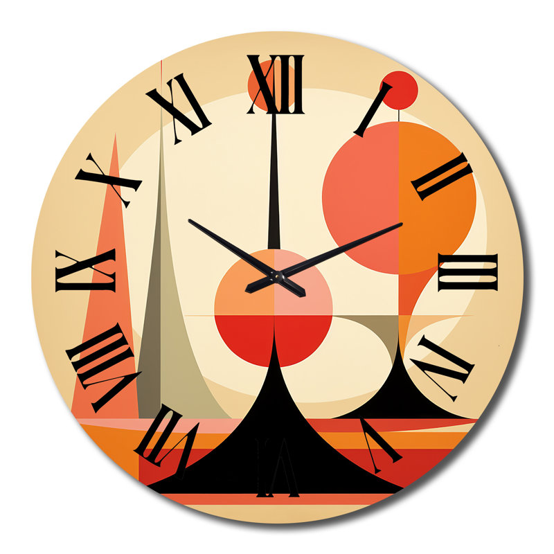 Pleine horloge murale Mid-Century, Grand