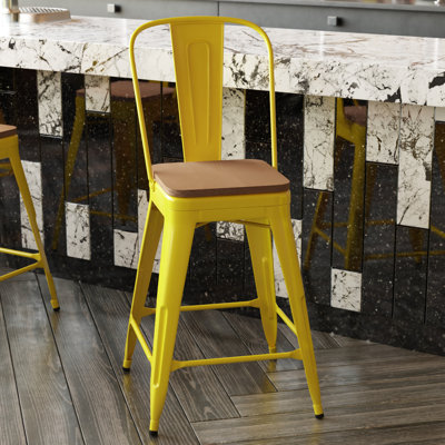 Britian All-Weather Commercial Counter Stool with Removable Back & Poly Resin Seat
