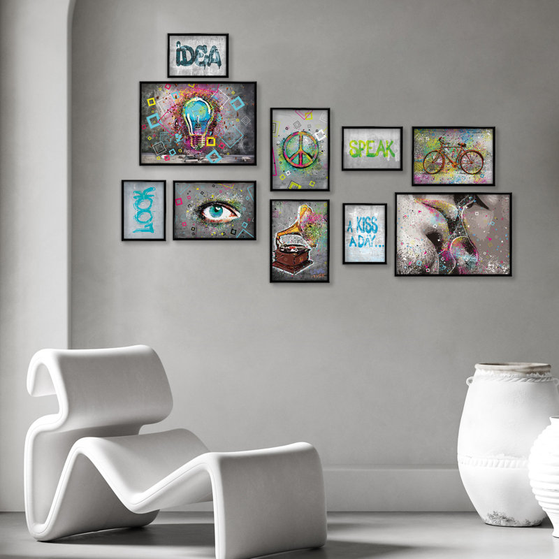 Giallobus - Set 10 Poster Da Parete - Raccolta Street Art 3 - Carta Patinata - | 2 X A3 42X30cm | 4 X A4 30X21cm | 4 X A5 21X15cm | - Senza CORNICI - Stampe Moderne Soggiorno