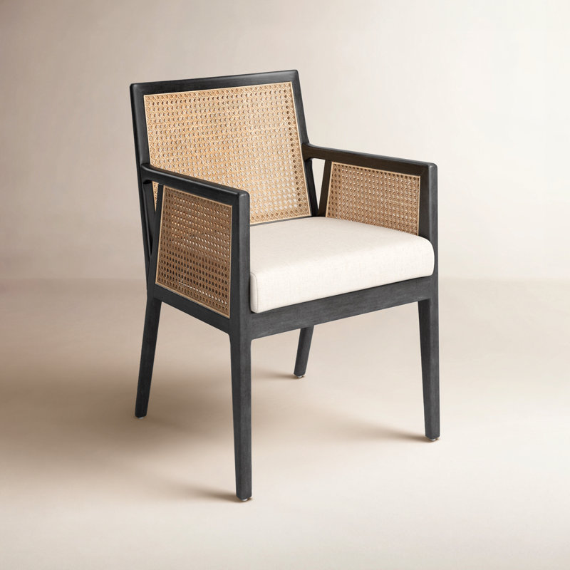 Antonia Savile Flax Dining Arm Chair, Light Natural