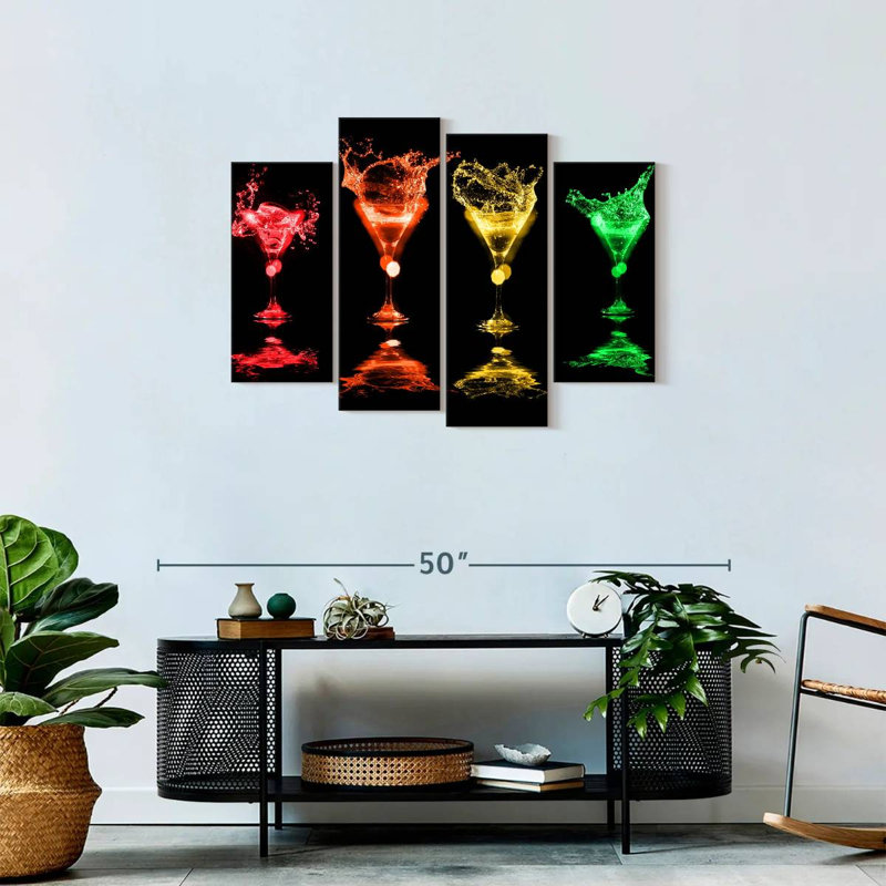 «Colorful Cocktail Drinks», reproduction sur toile, H 27 po x l 43 po x P 1,25 po