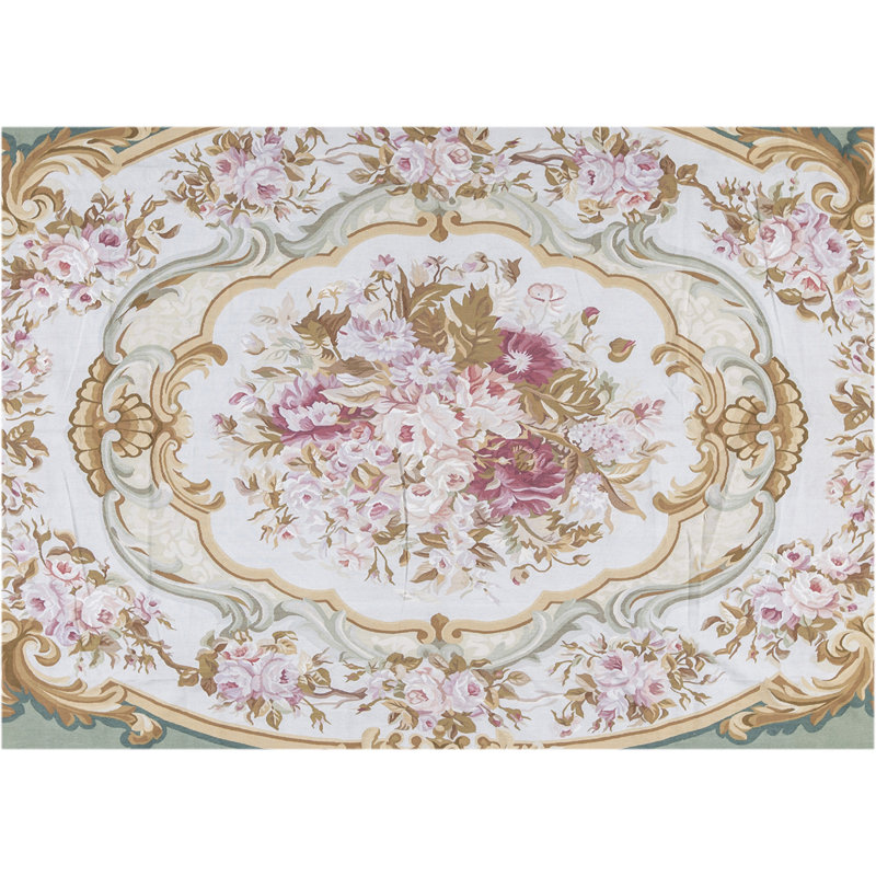 Aubusson Renaissance Hand Knotted Wool Oriental Area Rug
