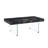 43.3"X23.6" Black Marble-Patterned MDF Coffee Table With Tempered Glass Legs.Suitable For Living Room.It Can Be Used Not Only As A Coffee Table But Also As A Side Table Or Display Stand.