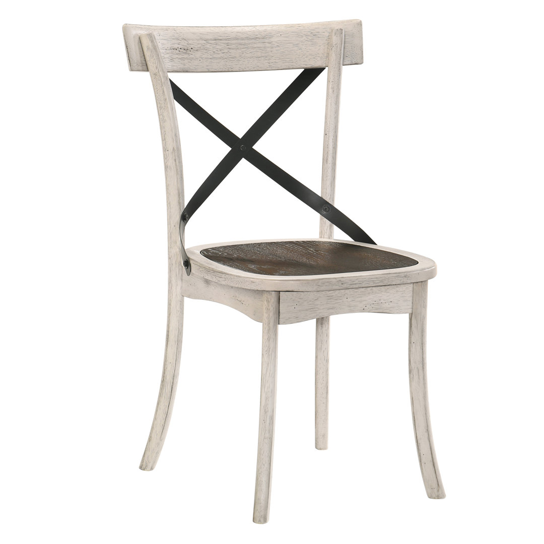 Stathelle Cross Back Side Chair in Antique White (Set of 2) August Grove®