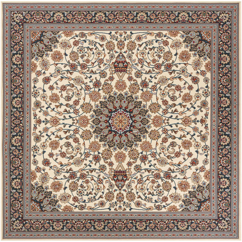 Tapis traditionnel ivoire Tollefson, Carré 10 pi